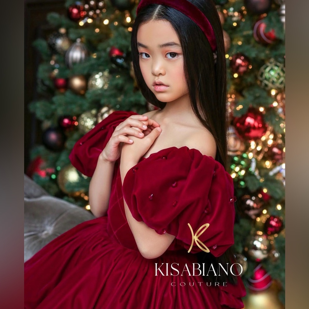 Elegant Red Velvet Dress